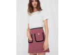 Jupe droite façon tweed contrastée