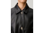 Veste courte cuir noir