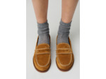 Mules suède monogramme doré