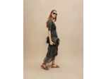 Pochette à franges en cuir embossé