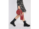 Sac rond en cuir embossé croco