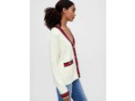 Cardigan tressé et contrasté