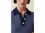 Robe courte monogramme marine