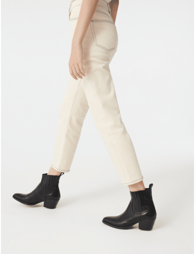 Bottines en suède à découpes western