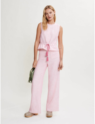 Top sans manches en tweed