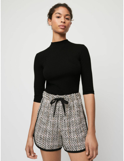 Short façon tweed contrasté