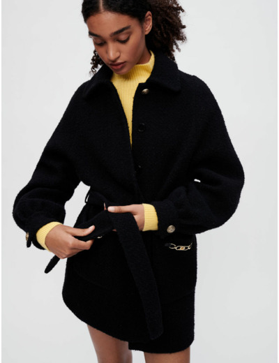 Manteau à détails mors Clover Maje