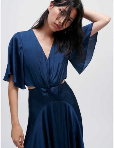 Robe foulard en satin fluide