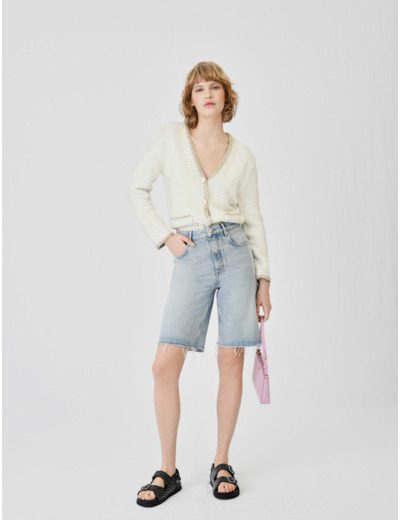 Petit cardigan en maille lurex
