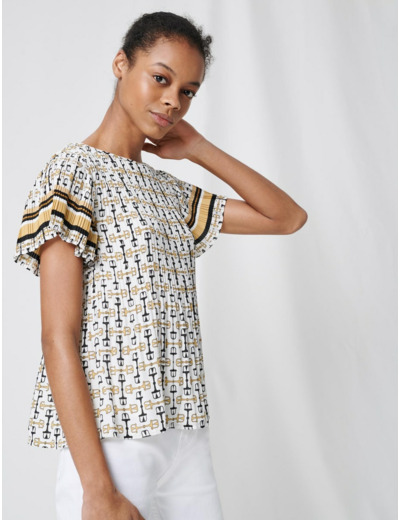 Tunique plissée à imprimé BCBG