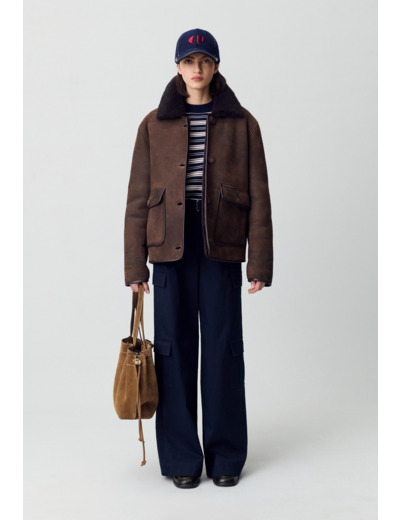 Manteau peau lainée