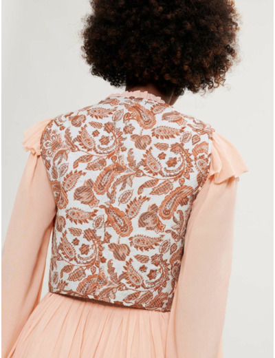 Veste sans manches en boutis imprimé