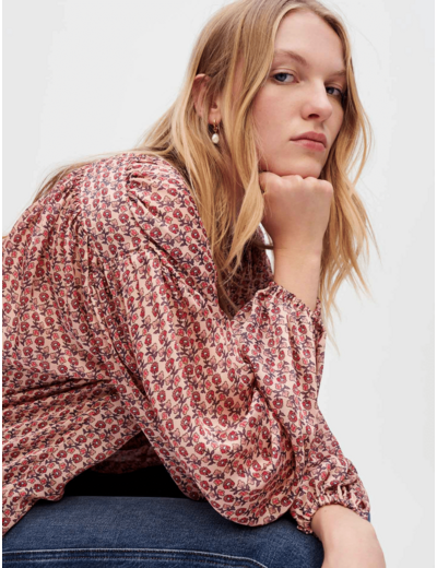 Top fluide imprimé mini fleurs