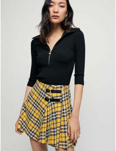 Pull en maille côtelée à col zippé