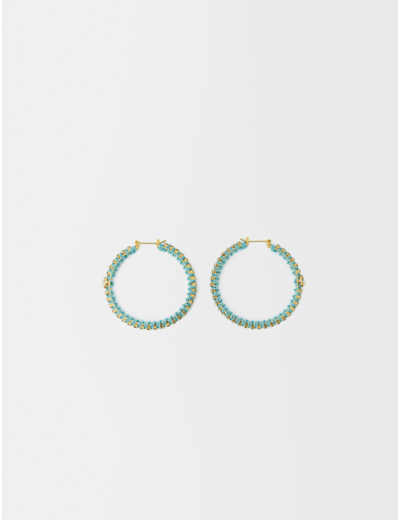 Boucles d'oreilles créoles à pierres