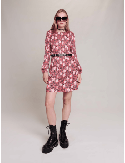 Robe courte à fleurs