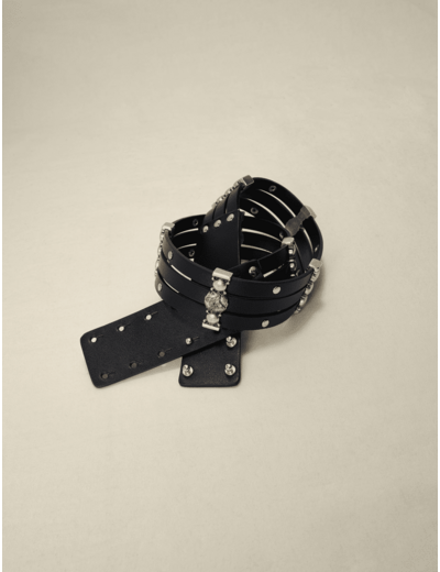 Ceinture en cuir à rivets