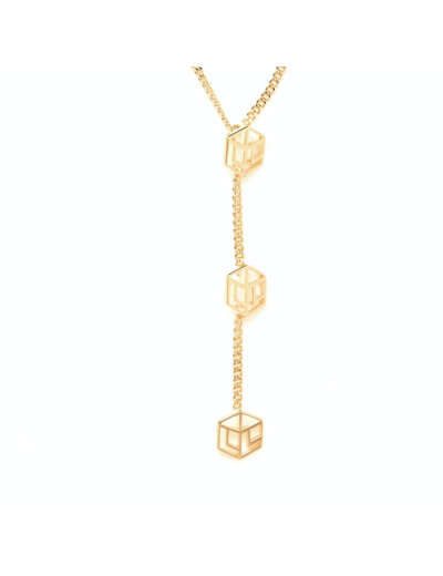 Collier court 3 motifs Carré L mini - Collier court 3 motifs Carré L mini - Dore