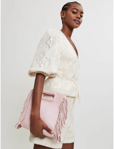 Sac M en cuir à franges