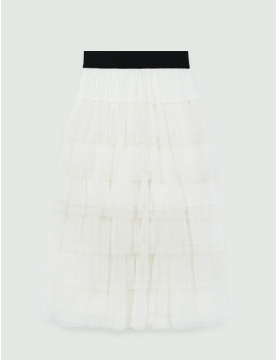 Jupe midi en tulle immaculé