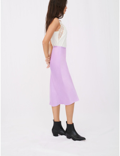 Jupe en satin de soie