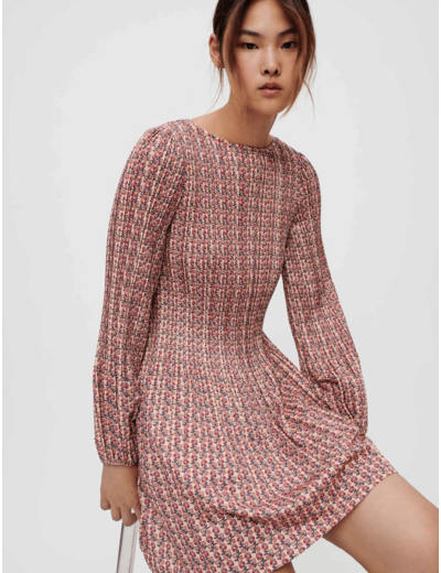 Robe plissée et imprimée