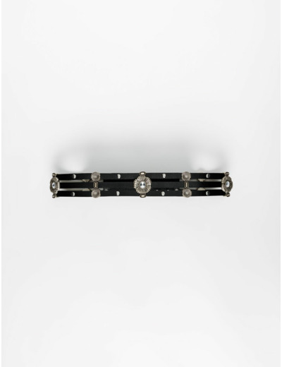 Ceinture en cuir à détails fleurs