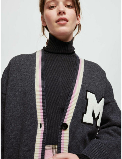 Cardigan collège patché M