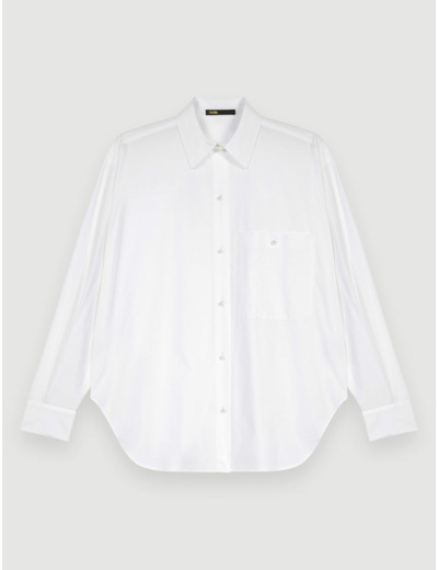Chemise en popeline de coton blanche