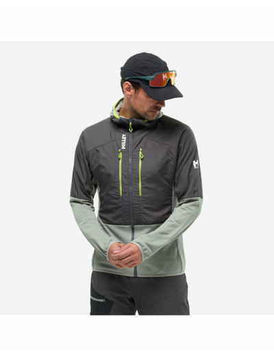 Veste zip à capuche Homme PARMELAN HYBRID HOODIE M Gris