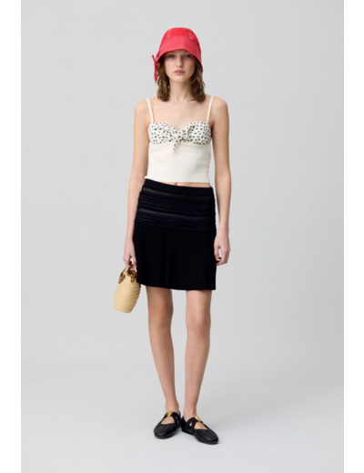 Top maille fine décolleté