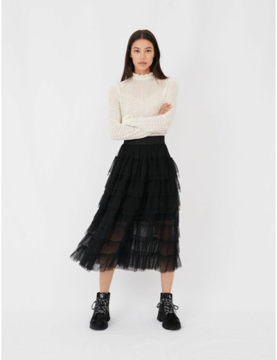 Jupe midi en tulle