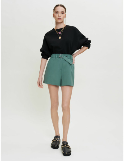 Short tailleur élastiqué