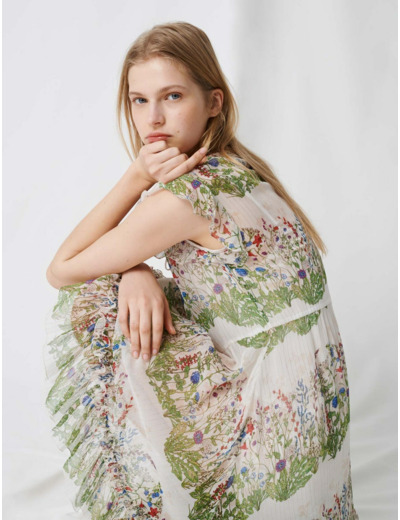 Robe en soie imprimée