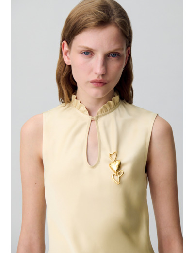 Broche dorée cœur
