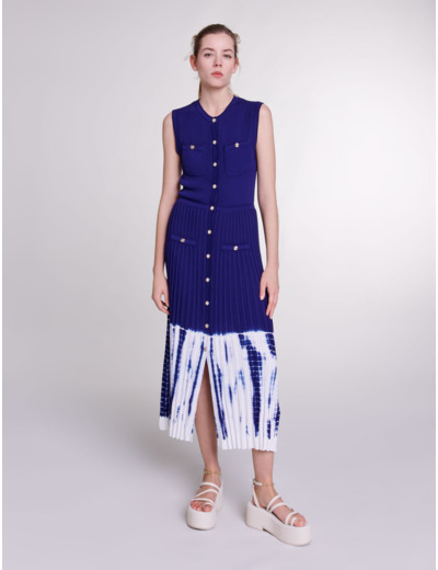 Robe longue en maille tie an dye