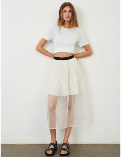 Jupe en tulle et sequins élastiquée