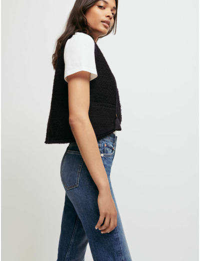 Veste sans manche façon tweed
