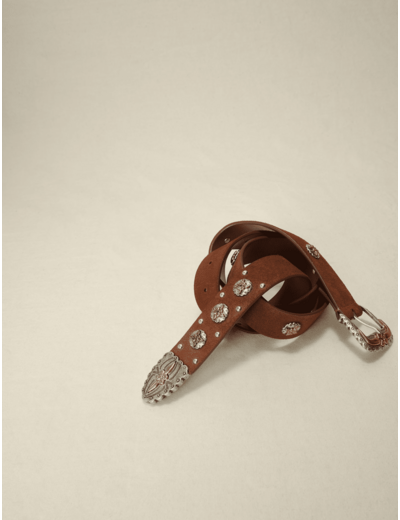 Ceinture western en cuir suédé