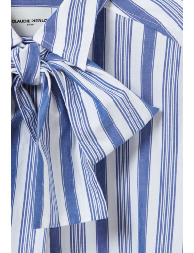 Chemise rayures col noeud