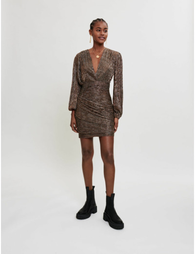 Robe en lurex drapée