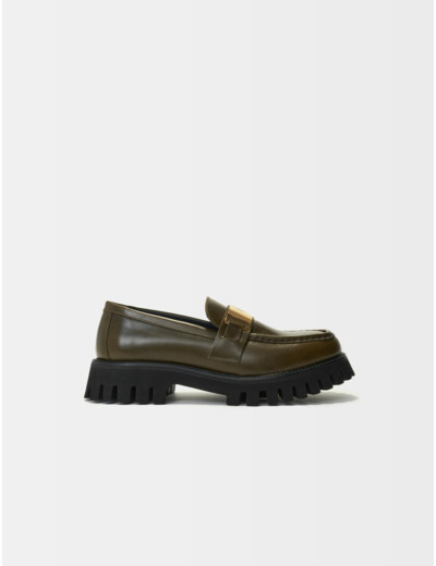 Moccassins en cuir à plateformes