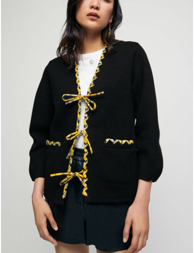 Cardigan réversible à carreaux
