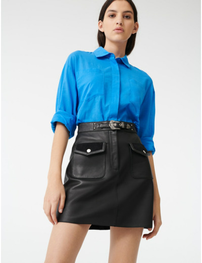 Jupe en cuir façon western