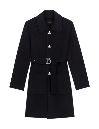 Manteau mi-long ceinturé