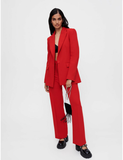 Veste de tailleur rouge