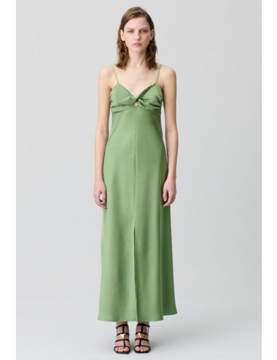 Robe longue satinée