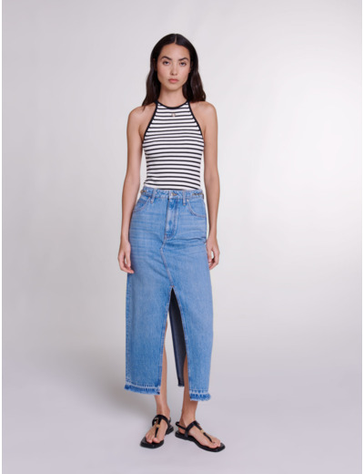 Jupe longue en denim