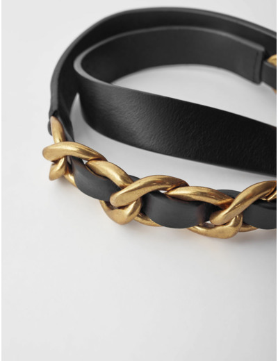 Ceinture en cuir à chaîne gourmette