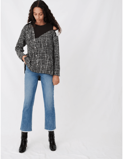 Top trompe-l’œil façon tweed